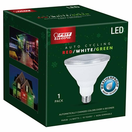 CLING 6W PAR38 E26 R WG LED Bulb - Red/White/Green CL3310920